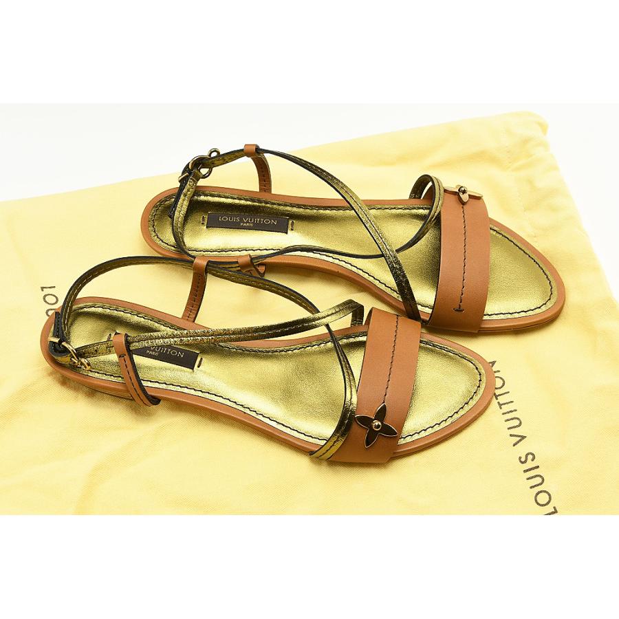 ルイヴィトン ライン サンダル ブロンズ/ブラウン サイズ35 22.5cm 未使用品 長期保管 程度SA 中古 送料無料 動画 Youtube | LOUIS VUITTON | 02