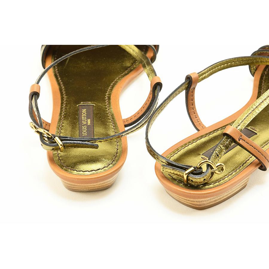 ルイヴィトン ライン サンダル ブロンズ/ブラウン サイズ35 22.5cm 未使用品 長期保管 程度SA 中古 送料無料 動画 Youtube | LOUIS VUITTON | 04