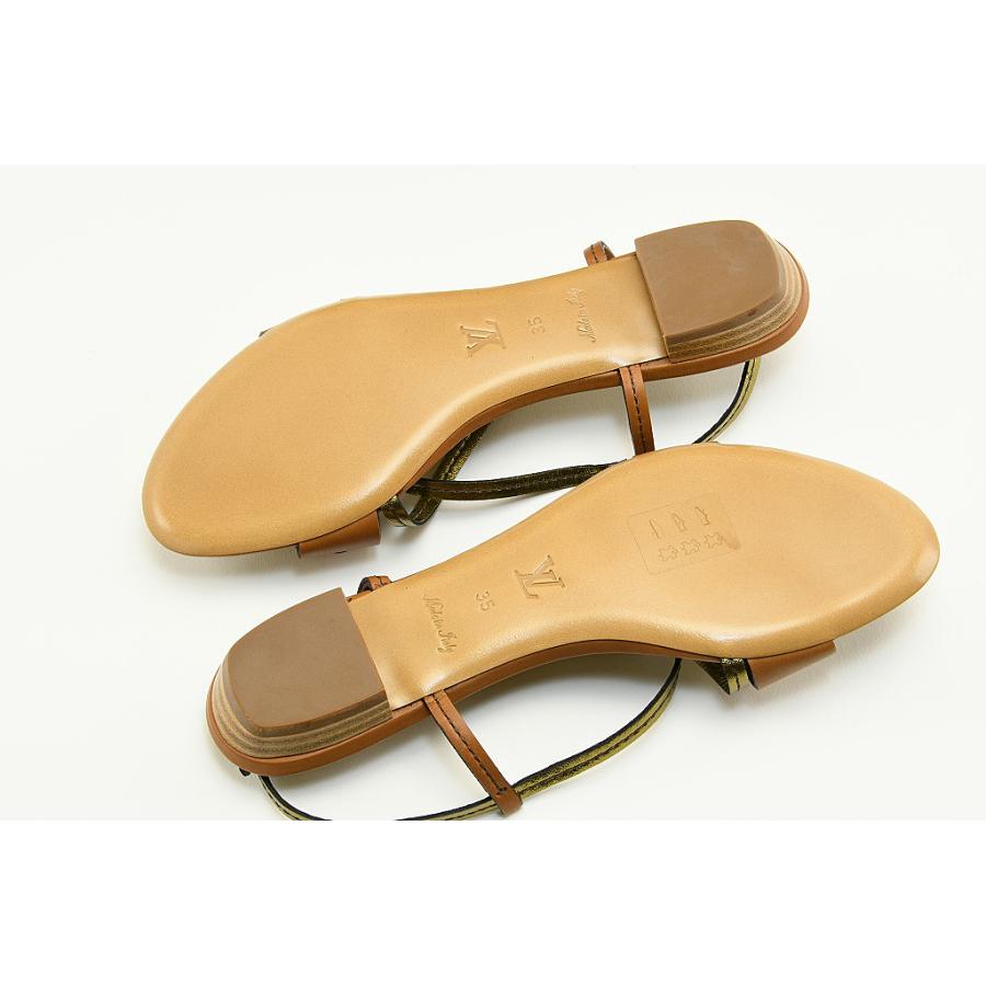 ルイヴィトン ライン サンダル ブロンズ/ブラウン サイズ35 22.5cm 未使用品 長期保管 程度SA 中古 送料無料 動画 Youtube | LOUIS VUITTON | 06