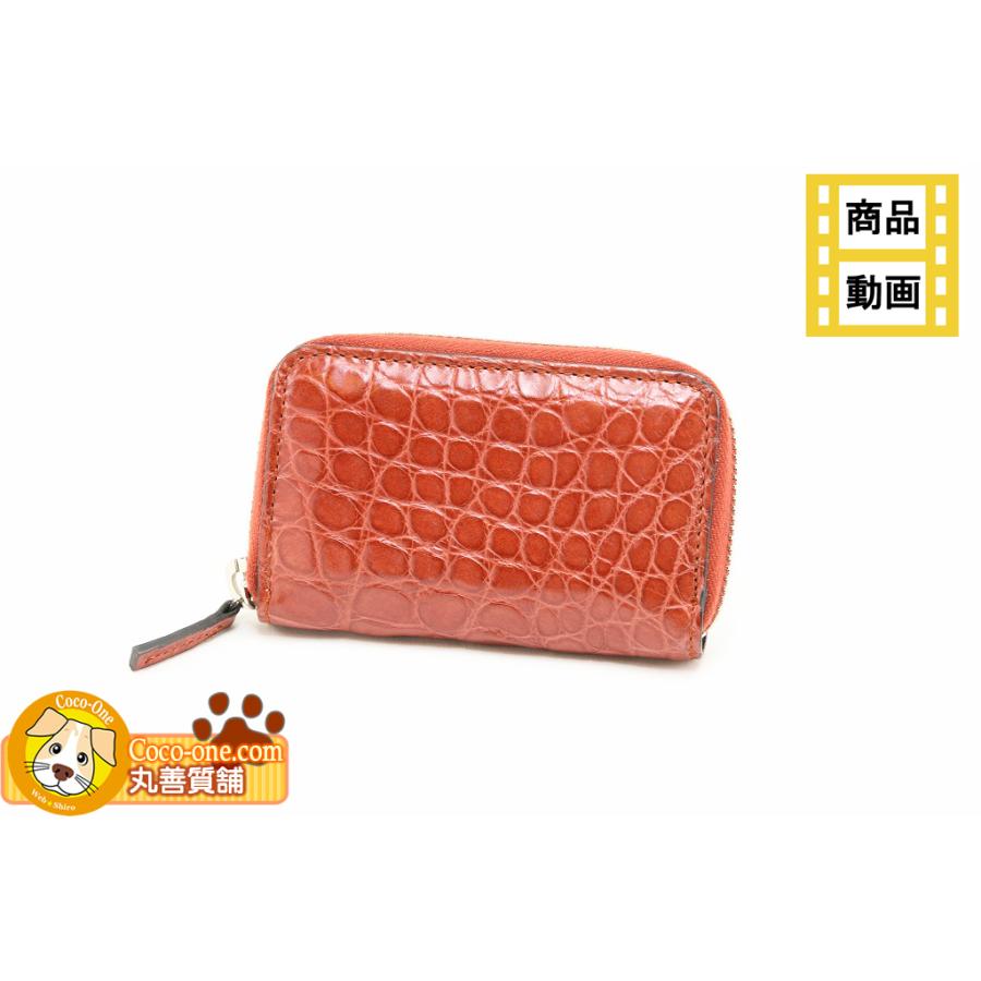 美品 希少デザイン OLD GUCCI ケース ラウンドジップ GG GUCCI グッチ ラウンドジップ コインケース クロコ風型押し レザー 茶