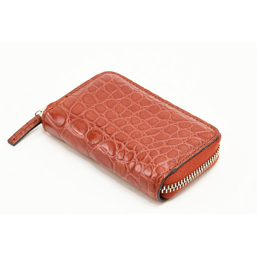 GUCCI グッチ ラウンドジップ コインケース クロコ風型押し レザー 茶