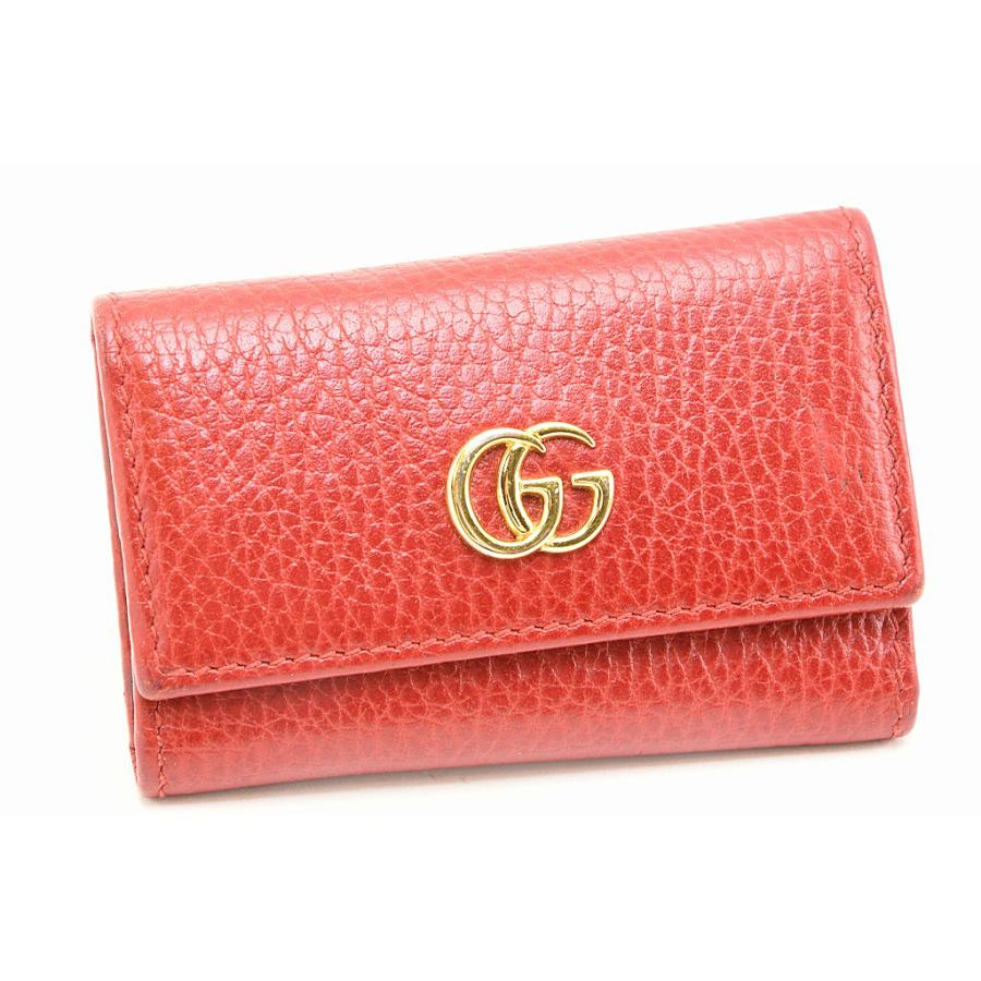 GG Marmont グッチ GUCCI GGマーモント レザー キーケース 6連 レッド