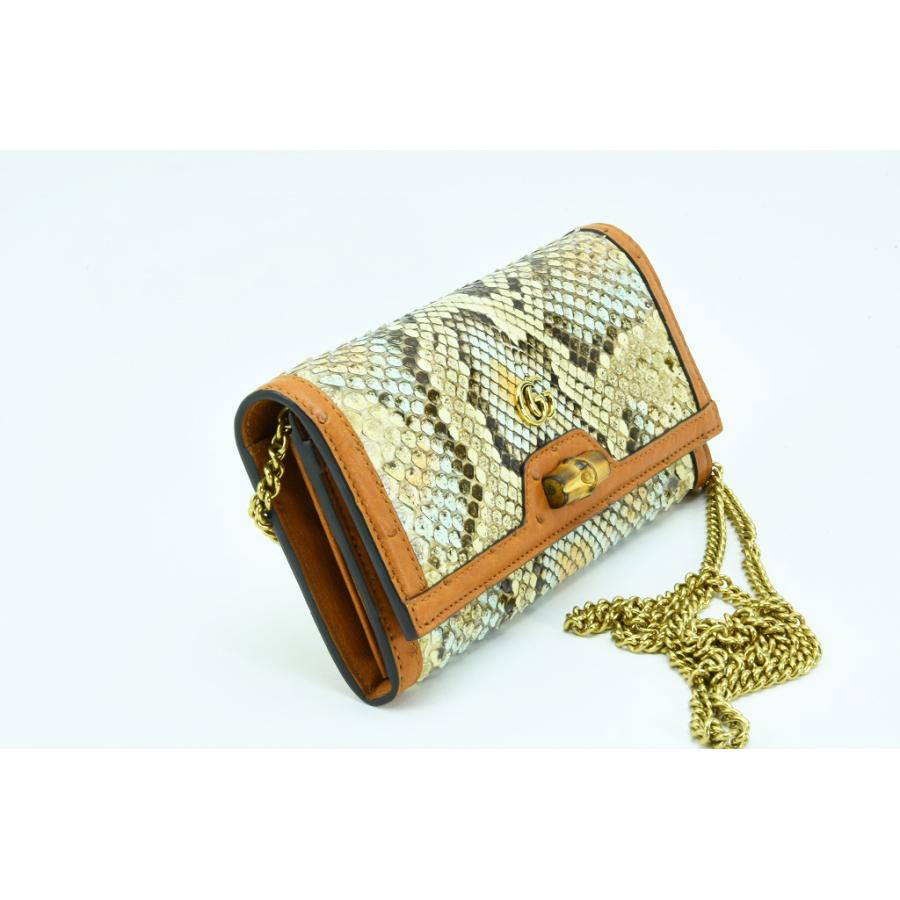 GUCCIグッチ⭐︎ビンテージ クラッチバッグ⭐︎ショルダーウォレット　バンブー GUCCI（グッチ） バンブー ダイアナ チェーンウォレット パイソン