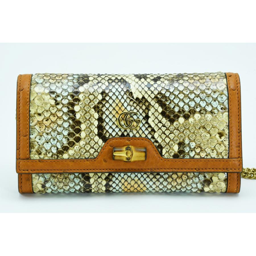 GUCCI（グッチ） バンブー ダイアナ チェーンウォレット パイソン