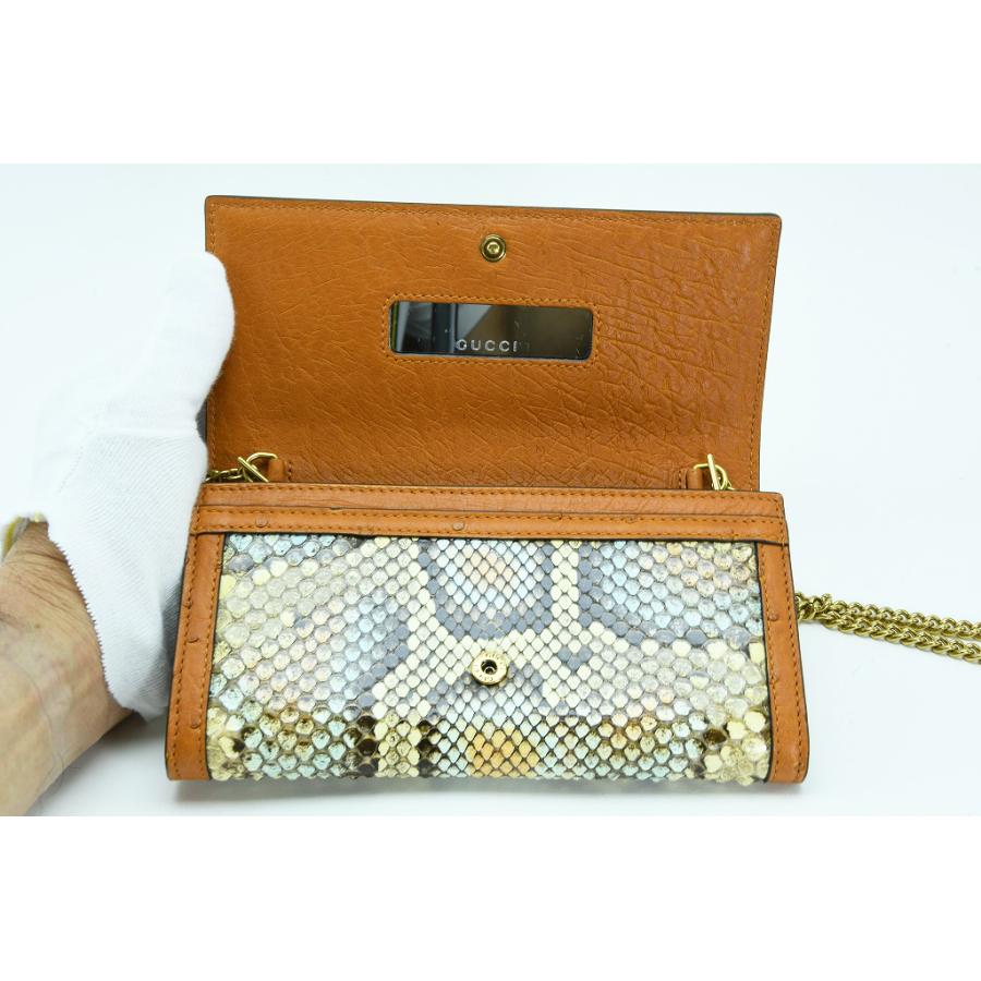GUCCI（グッチ） バンブー ダイアナ チェーンウォレット パイソン