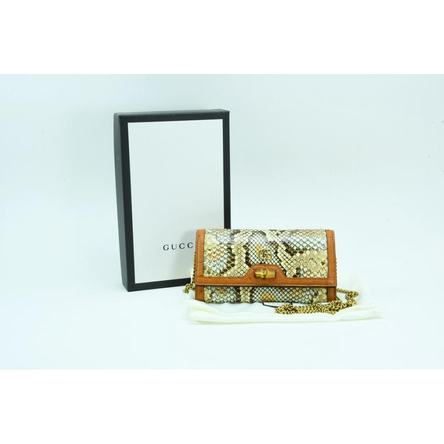 GUCCI（グッチ） バンブー ダイアナ チェーンウォレット パイソン