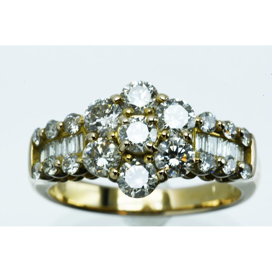 K18PGリング ダイヤデザインリング D1.50 5.8g #13 鑑別 仕上げ 中古品 程度Aの画像