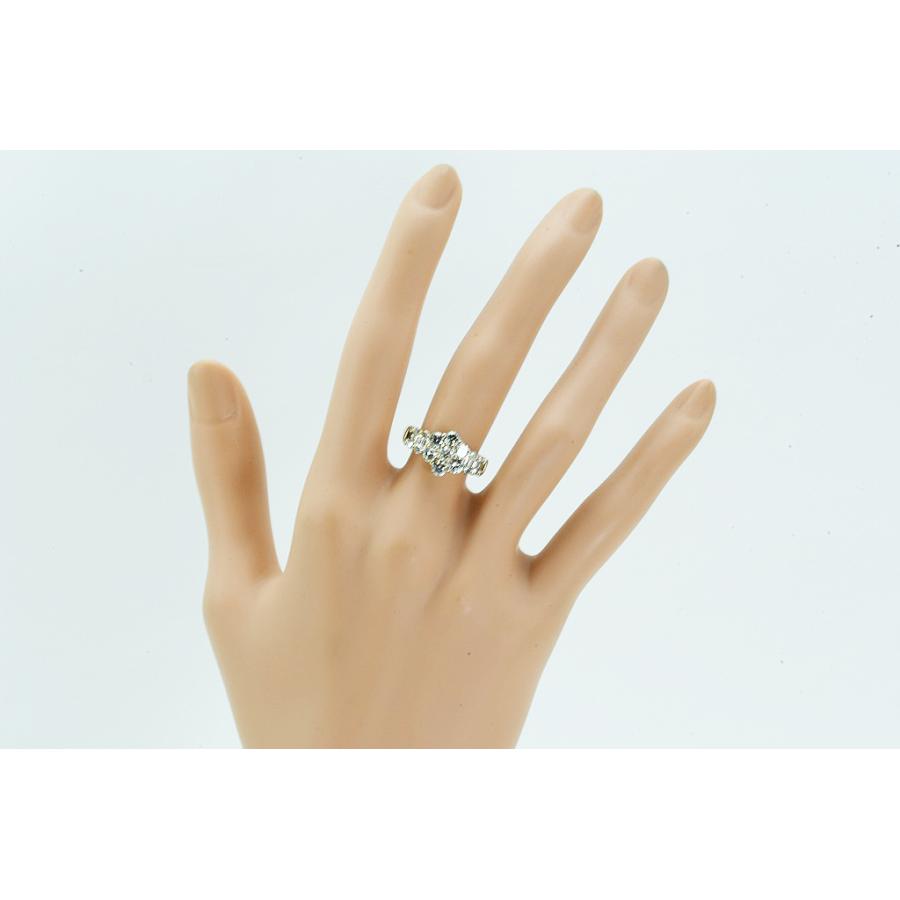 K18PGリング ダイヤデザインリング D1.50 5.8g #13 鑑別 仕上げ 中古品 程度Aの画像