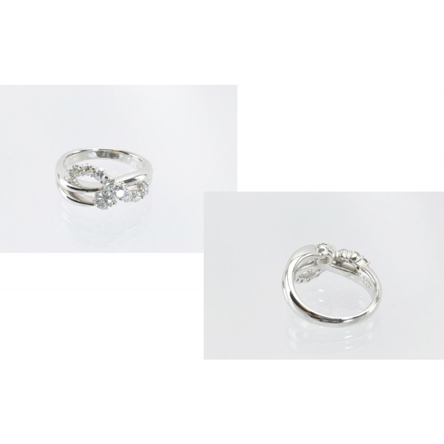 Pt900リング 指輪 ダイヤ10石 D0.335(中)/0.70 9.5g #13 程度A 中古品 