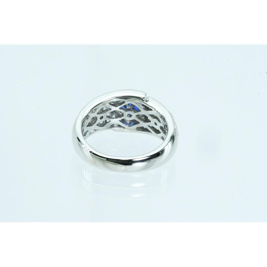 Pt900リング サファイア/ダイヤ S0.40/D0.83 9.2g #12 鑑別 仕上げ済 中古品 程度Aの画像