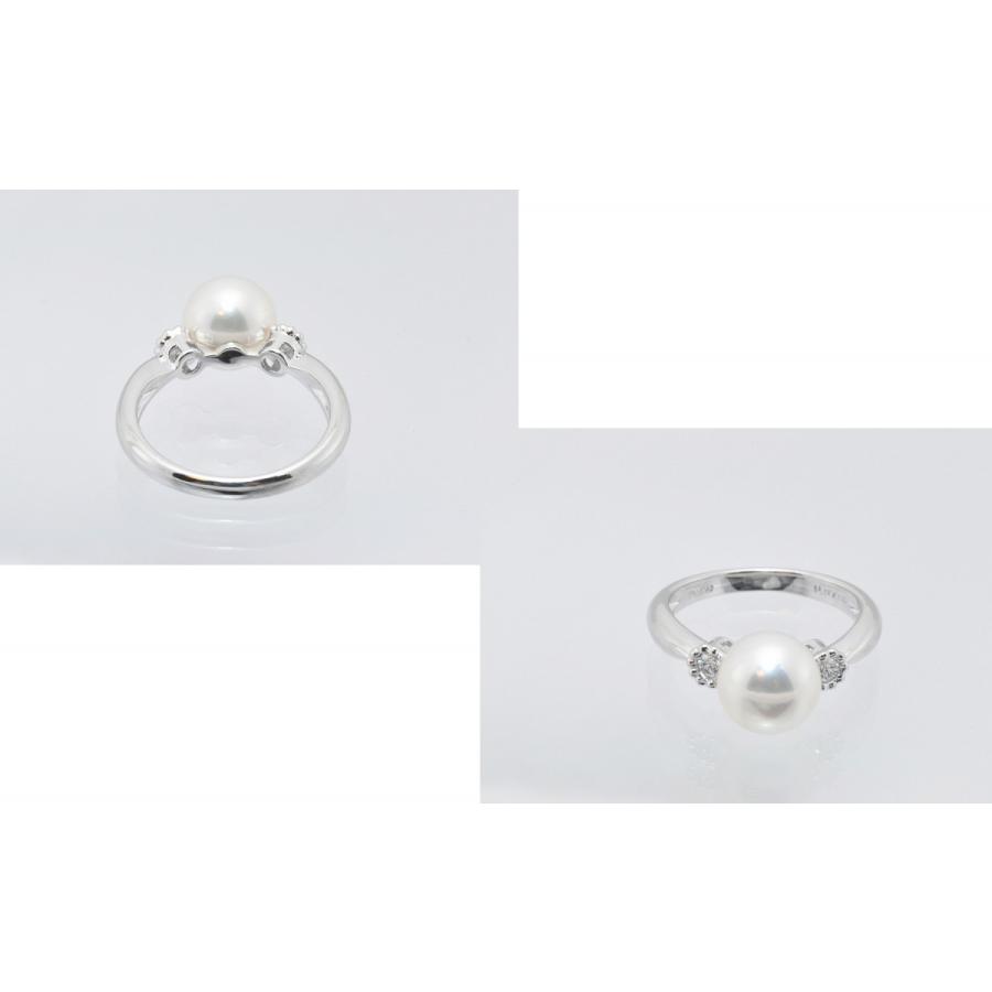 Pt950リング 指輪 パール8.5mm サイドダイヤ付 D0.07 5.5g #11 程度Ａ 中古 送料無料 質屋出店 動画ありの画像