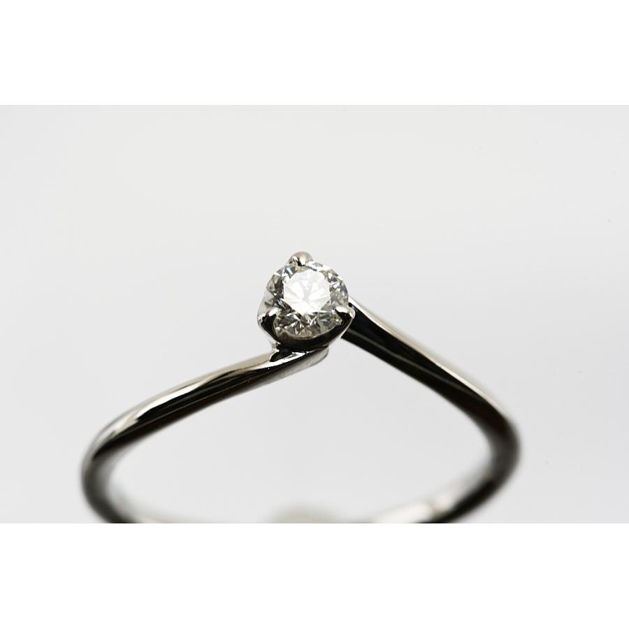 4℃ Pt950リング ダイヤ デザインリング 1.9g #6 仕上げ 中古品 程度A