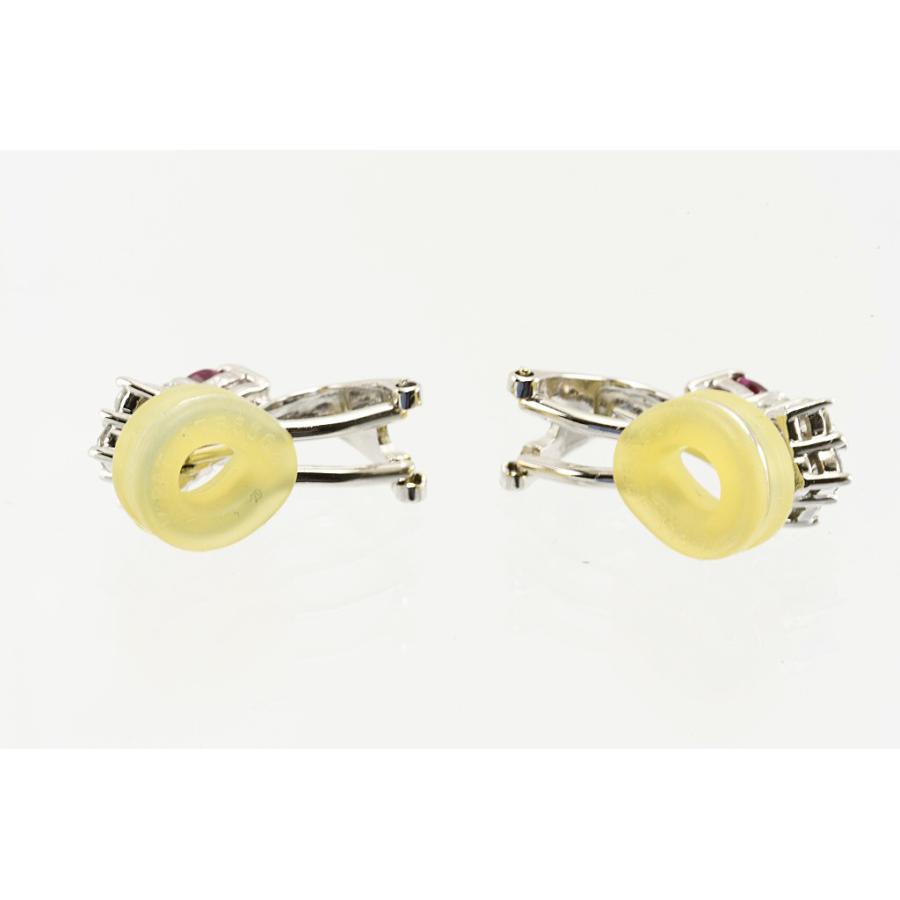 K14WGピアリング ルビー/ダイヤ R0.87/D0.55 3.8g 鑑別付 仕上げ 中古品 程度A 中古 送料無料 動画 Youtubeの画像