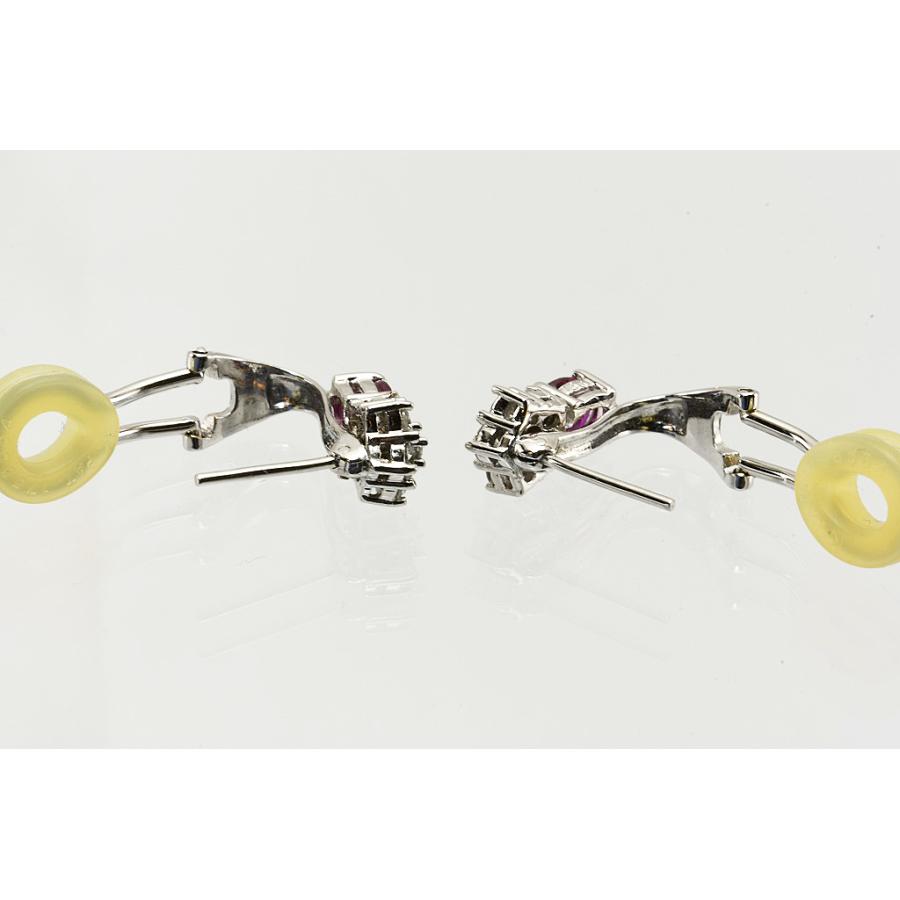 K14WGピアリング ルビー/ダイヤ R0.87/D0.55 3.8g 鑑別付 仕上げ 中古品 程度A 中古 送料無料 動画 Youtubeの画像