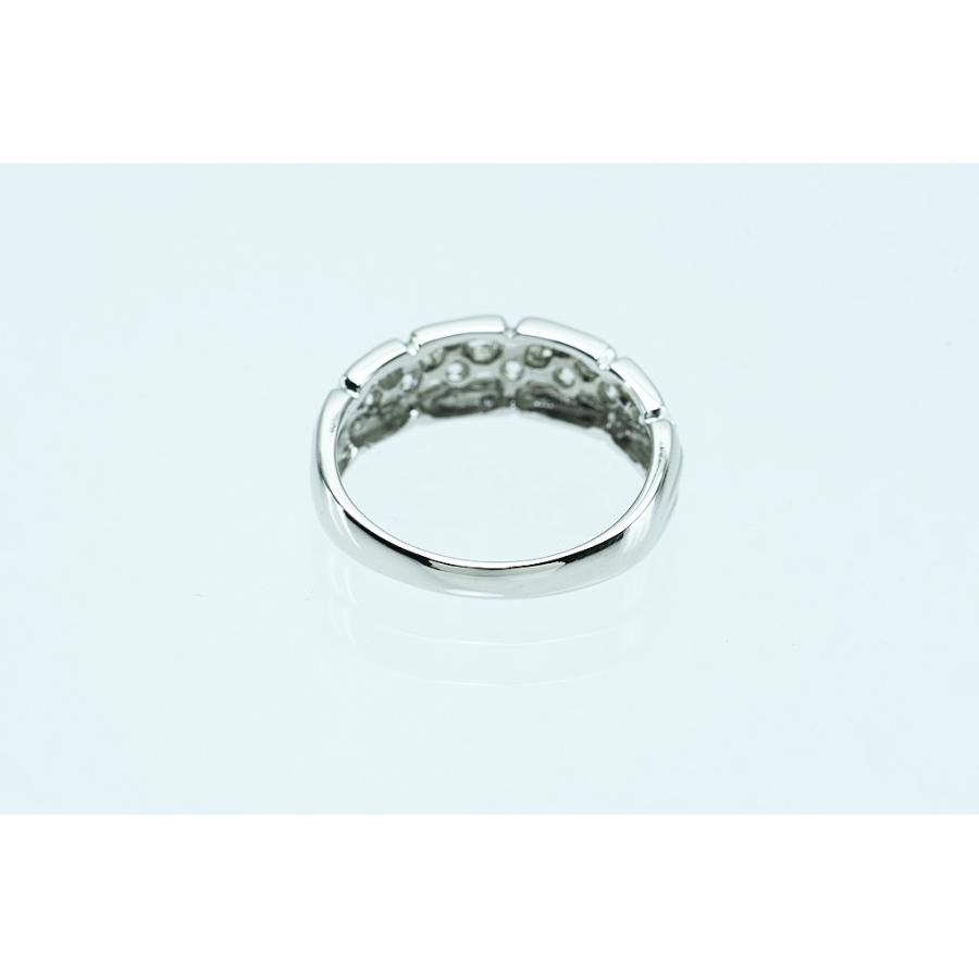 Pt950リング ダイヤデザインリング D0.52 5.1g #14 鑑別 仕上げ 中古品