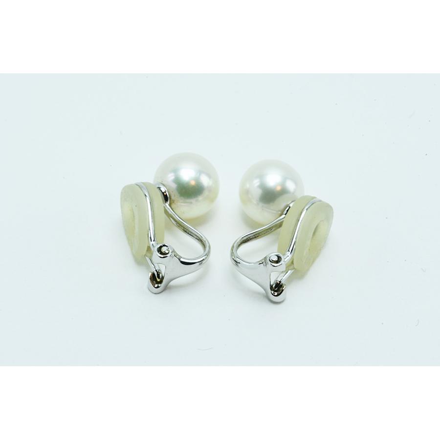 K18WG+K14WGイヤリング パール 約8mm シリコン付 3.6g 仕上げ済 中古品