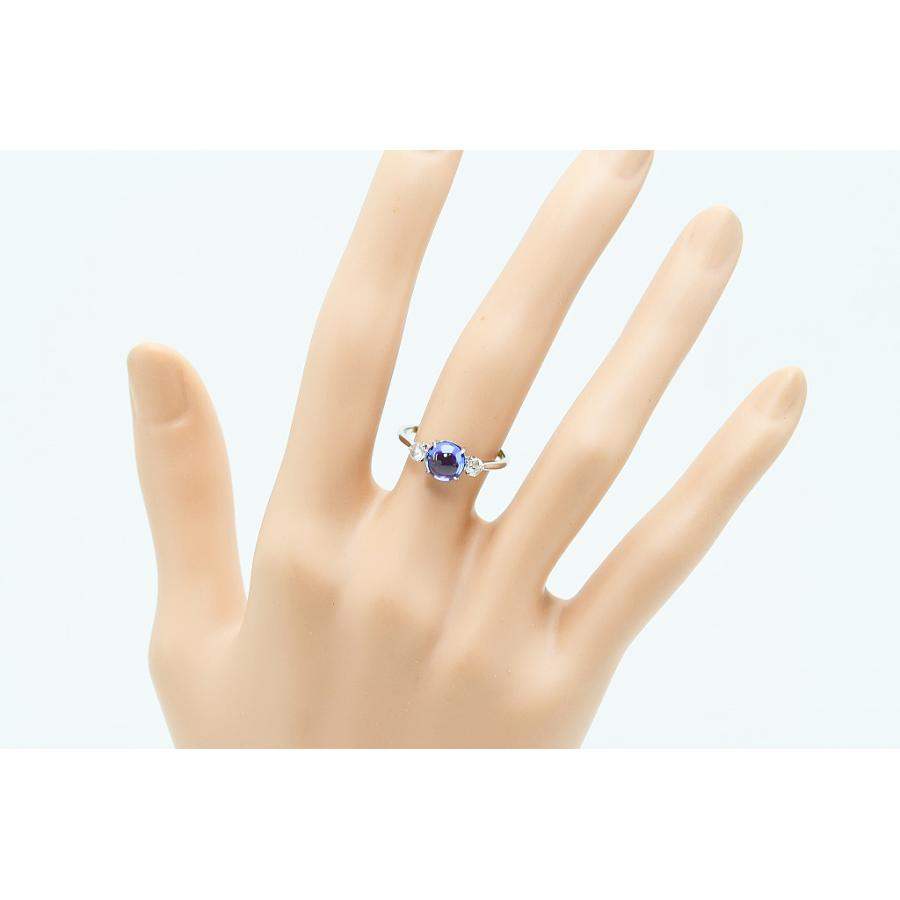 Pt900リング タンザナイト/ダイヤリング 1.63/D0.11 2.7g #16 鑑別 