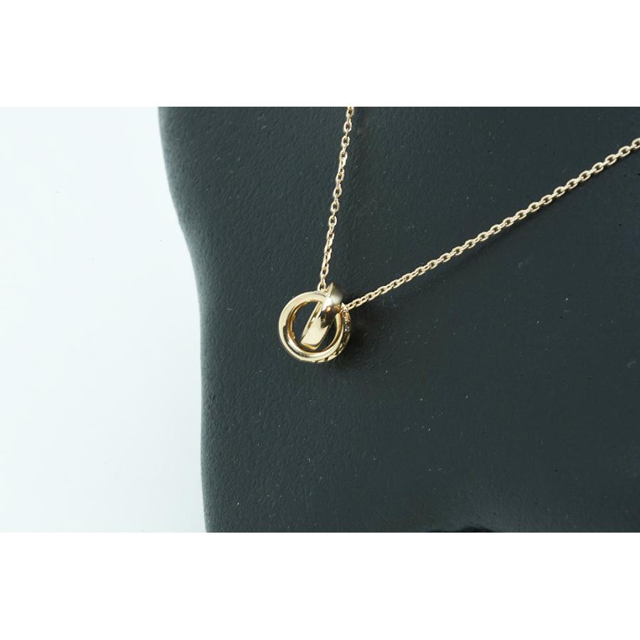 4℃ K10PGネックレス ダブルループ ダイヤ付 1.6g 簡易仕上げ 中古品 