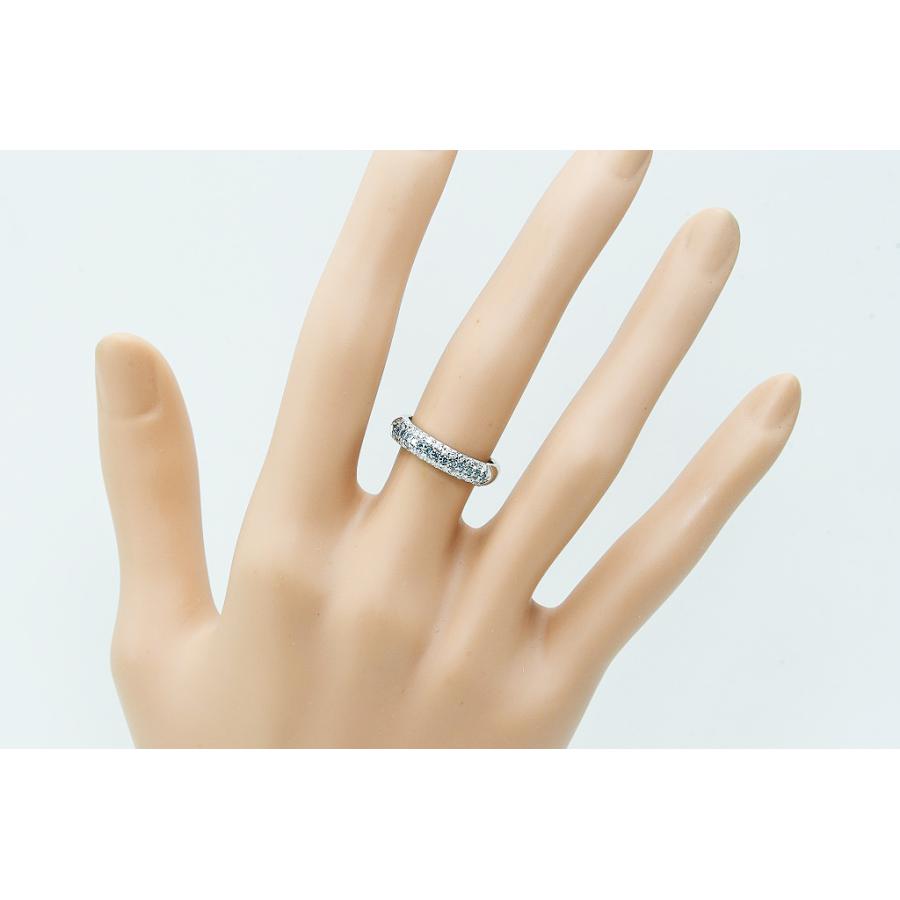 Pt900リング エタニティデザイン ダイヤ3文字 トリートメントダイヤ D0.50 5.4g #11.5 鑑別 中古品 仕上げ 程度Aの画像