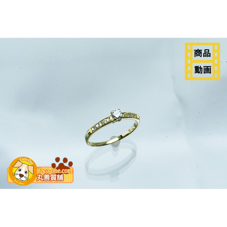 K18リング ダイヤ付デザインリング D0.15 1.4g #11 仕上げ 中古品 程度 