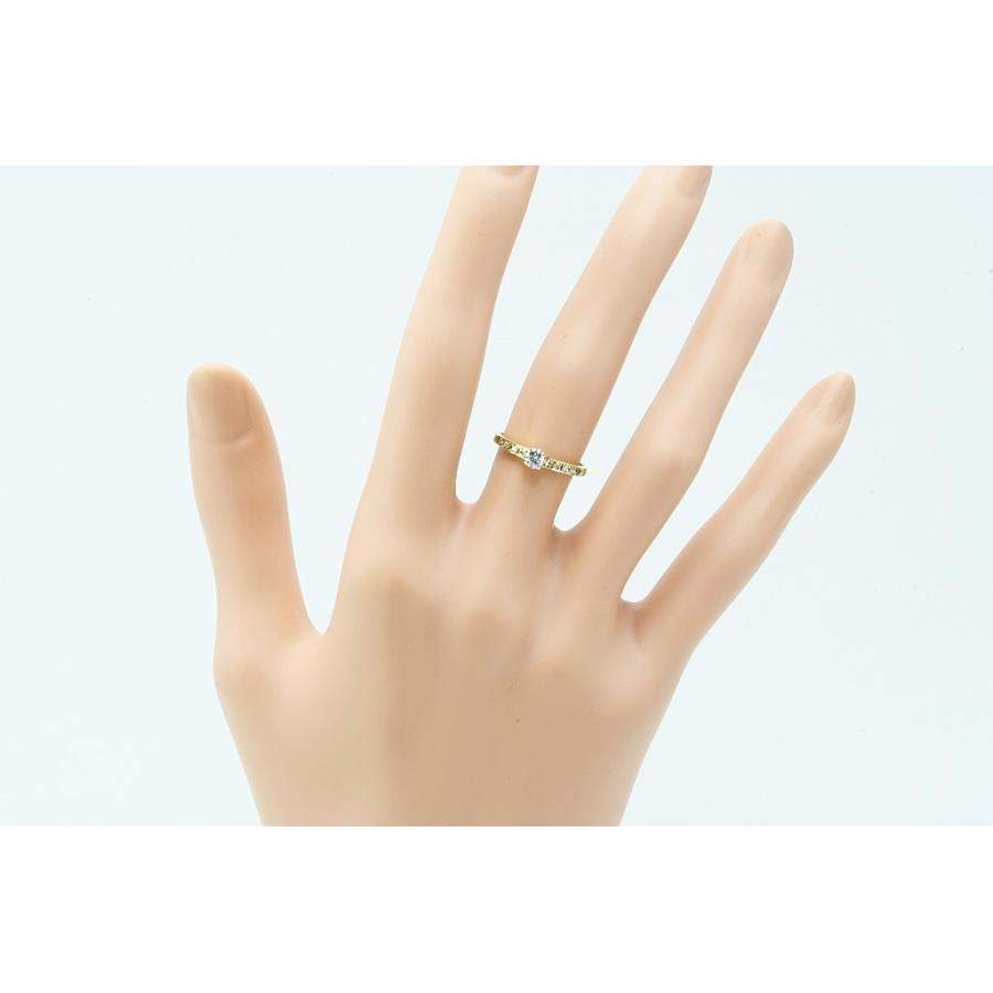 K18リング ダイヤ付デザインリング D0.15 1.4g #11 仕上げ 中古品 程度 