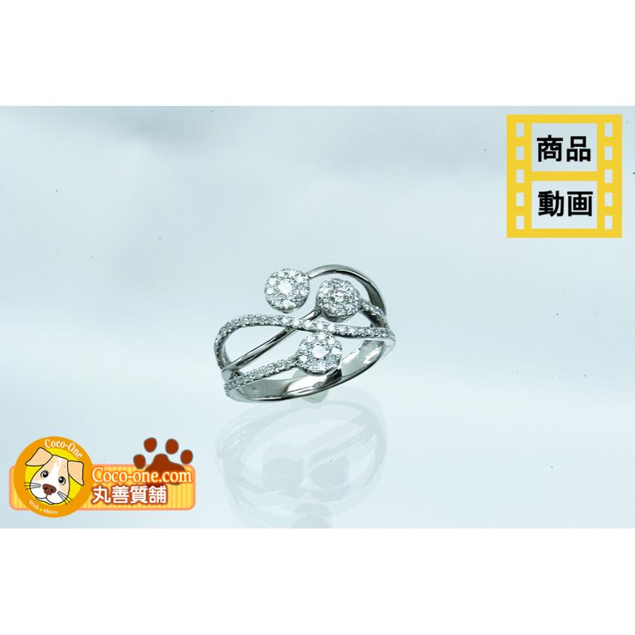 K18WGリング ダイヤデザインリング D0.70 4.0g #12 仕上げ 中古品 程度 