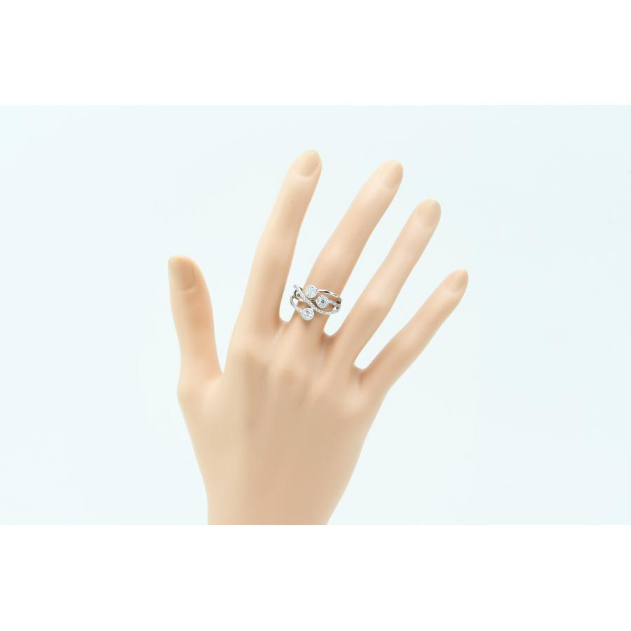 K18WGリング ダイヤデザインリング D0.70 4.0g #12 仕上げ 中古品 程度 