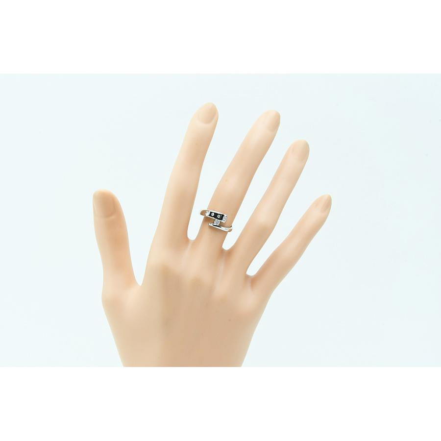 Pt900リング ダイヤデザインリング D0.14 4.1g #11 仕上げ済 中古品 