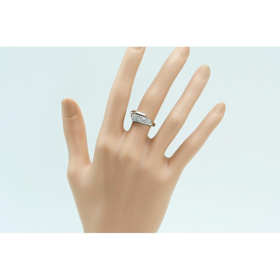 Pt900リング ダイヤ付デザインリング D0.34 6.0g #12 仕上げ 中古品 程度Aの画像
