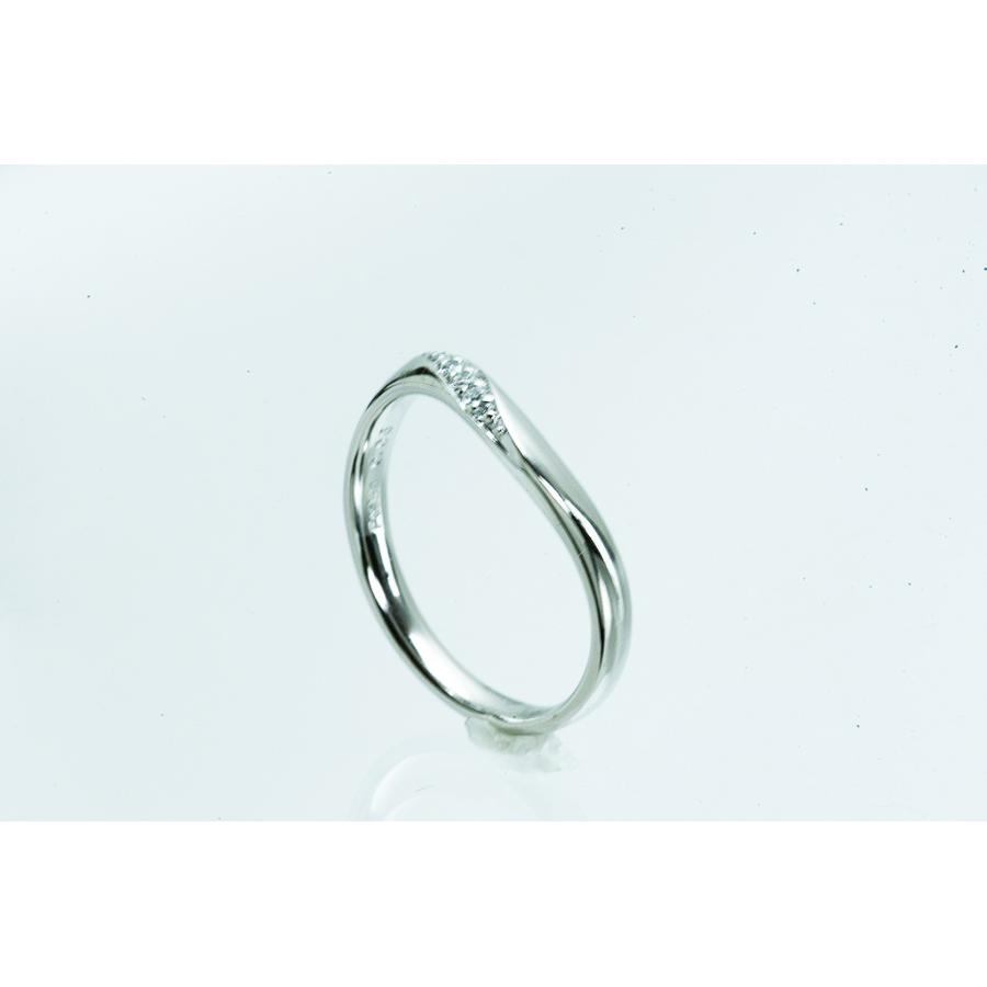 Pt950リング ダイヤデザインリング D0.05 3.3g #10 仕上げ済 中古品 程度Aの画像