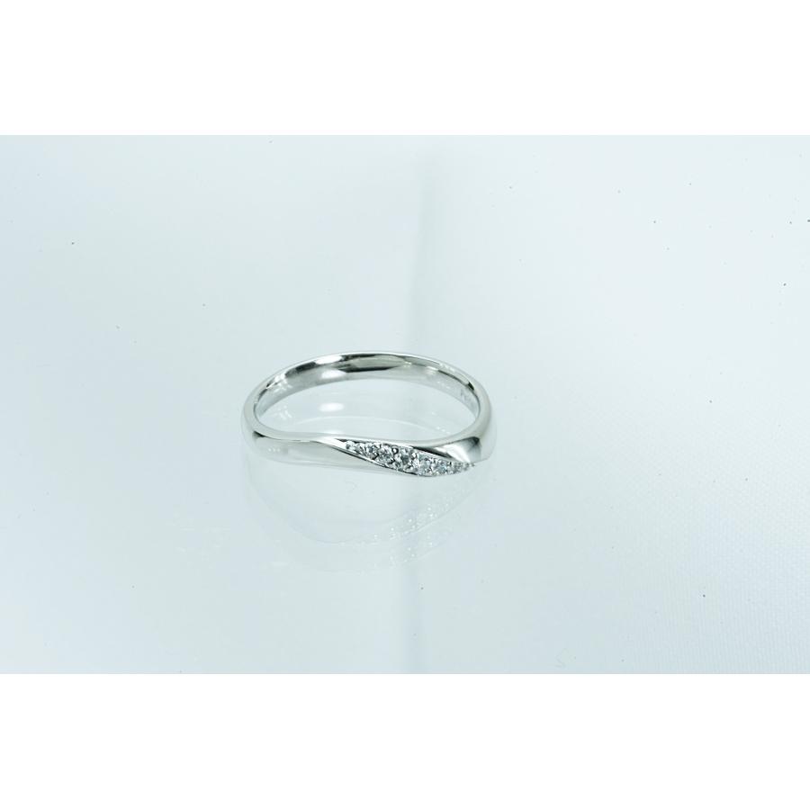 Pt950リング ダイヤデザインリング D0.05 3.3g #10 仕上げ済 中古品 程度Aの画像