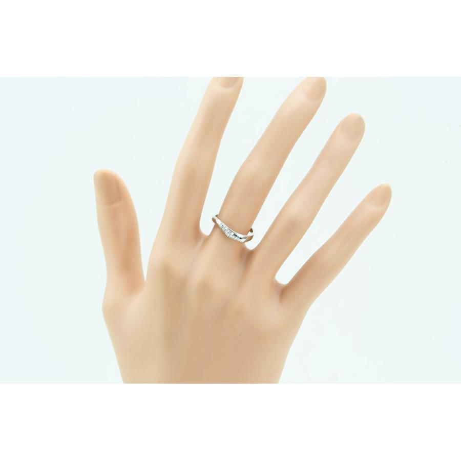 Pt950リング ダイヤデザインリング D0.05 3.3g #10 仕上げ済 中古品 程度Aの画像