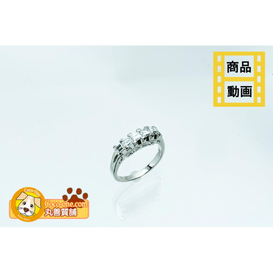 Pt900リング ダイヤ一文字 D0.69 4.9g 昭和レトロリング 11号 仕上げ済 中古品 程度A