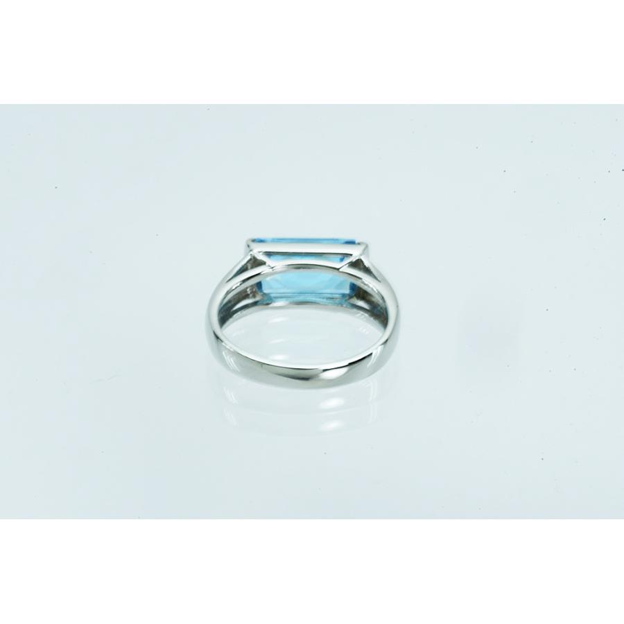 Pt900リング ブルートパーズ 5.0g #9 鑑別 仕上げ 中古品 程度Aの画像