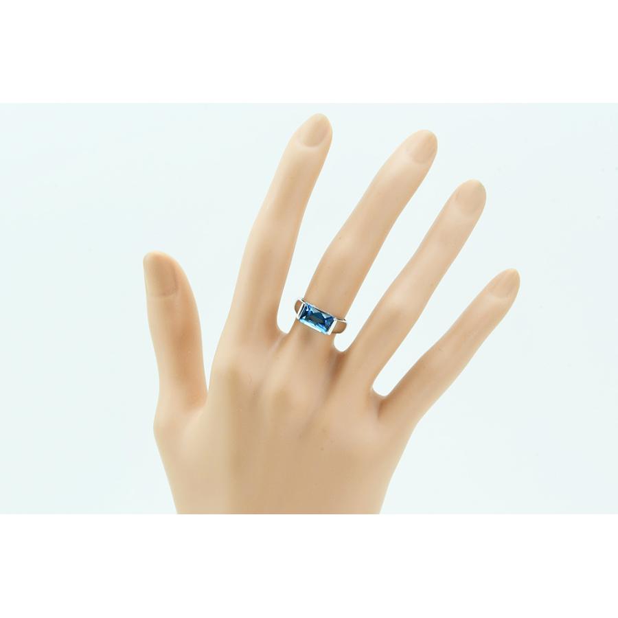 Pt900リング ブルートパーズ 5.0g #9 鑑別 仕上げ 中古品 程度Aの画像