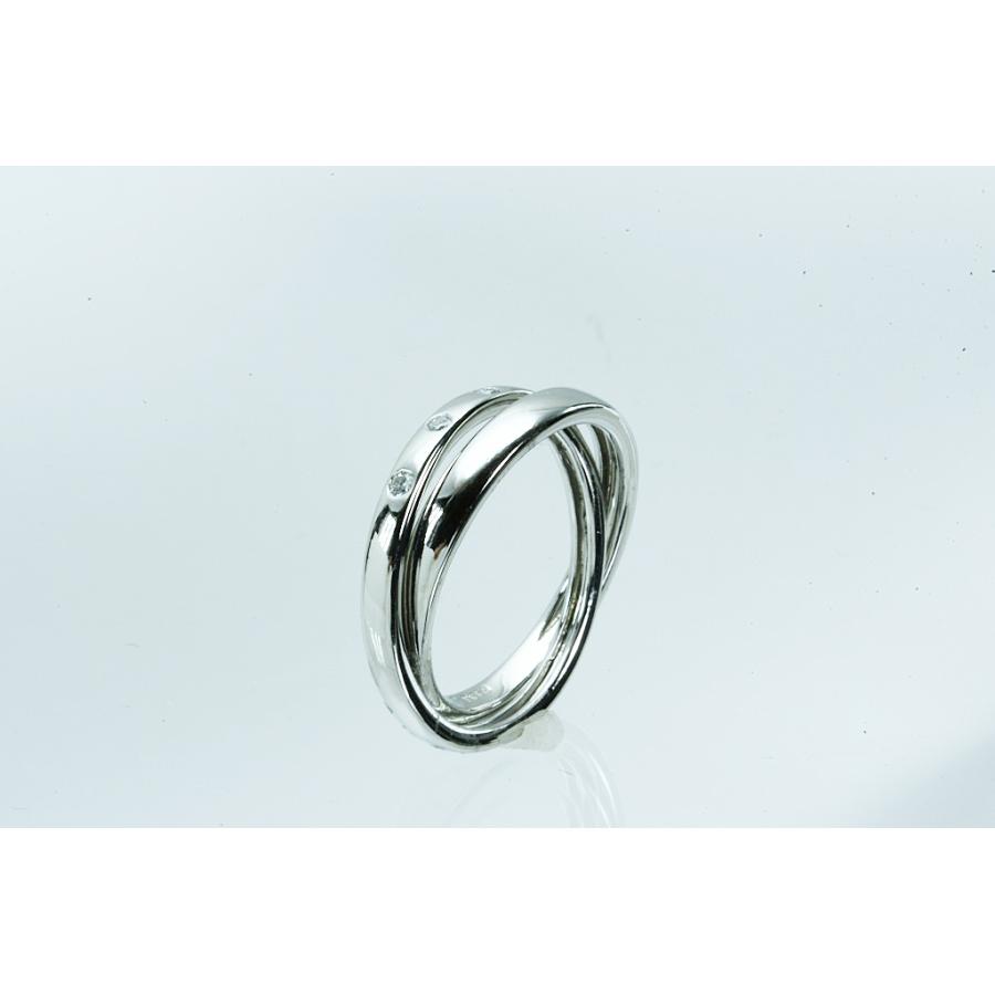 4℃ ヨンドシー Pt950リング 2連ダイヤ付デザインリング 7.6g #13 仕上げ 中古品 程度Aの画像