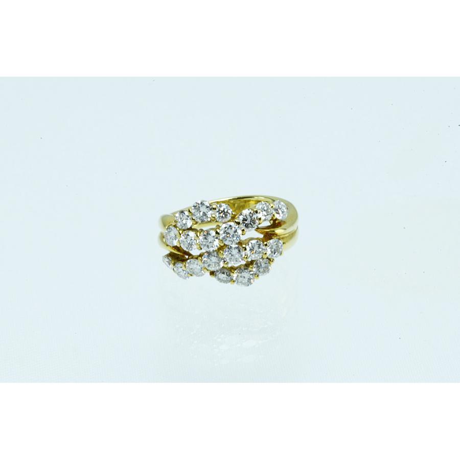 K18リング ダイヤデザインリング D2.00 6.9g #12 鑑別 仕上げ 中古品 程度A 中古 送料無料 動画 Youtubeの画像