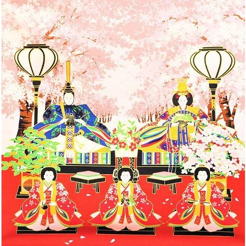 風呂敷 インテリア エコ タペストリー/シャンタン 雛段桜の森 アカ