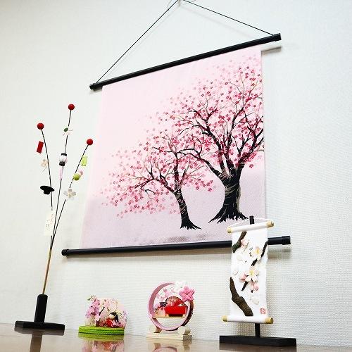 風呂敷 インテリア エコ タペストリー / ちりめん 千年桜 ピンク