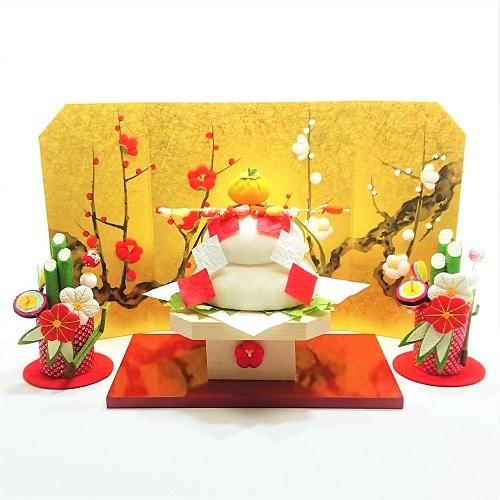 お正月飾り 置物 ちりめん コンパクト 小さい / お鏡さん 手作り お正月飾り 置物 ちりめん コンパクト 小さい / お鏡さん 手作り
