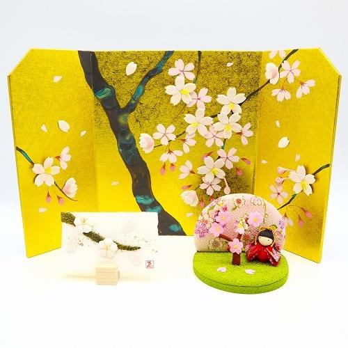 置物 和紙 コンパクト ちりめん 小さい / 月次絵つきなみえ 桜 4月