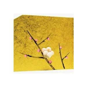 金屏風 屏風 コンパクト ちりめん 小さい 手作り/四季草花図 梅/置物