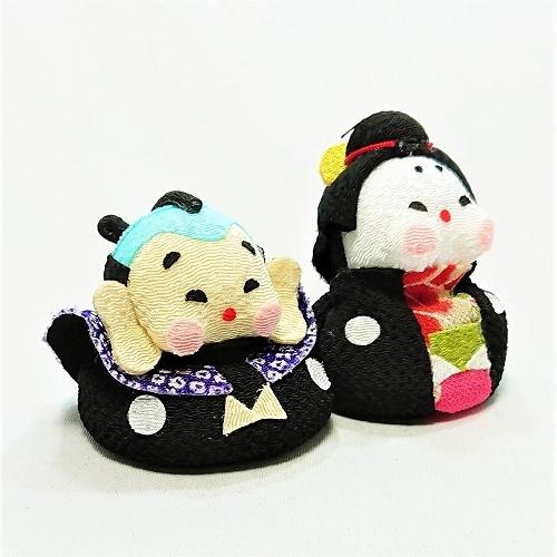正月 置物 コンパクト ちりめん 小さい 可愛い / お手玉 福助 季節飾り