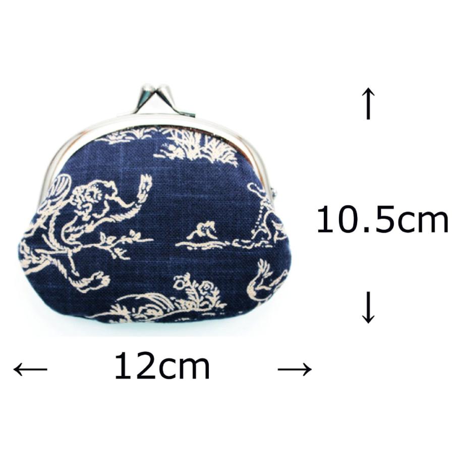 がま口 鳥獣戯画 チャ 〈財布 コインケース 和柄 日本製 3.3寸 和雑貨