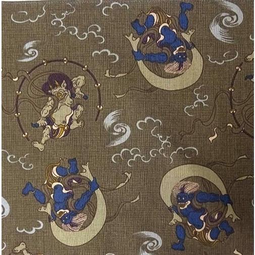 浴衣 巾着 和柄 バッグ メンズ / 信玄袋 風神雷神 巾着型 和装 着物