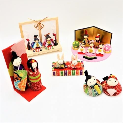 雛 雛人形／ お手玉 お内裏様／ コンパクト お雛様 ミニ ちりめん 雛