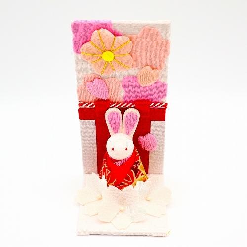 置物 コンパクト ちりめん 小さい 桜 / 桜満開 人形 花見 4月 四月