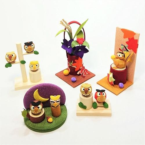 ちりめん細工 秋の大収穫祭 くうちゃん 人形 置物 ちりめん細工 秋の大