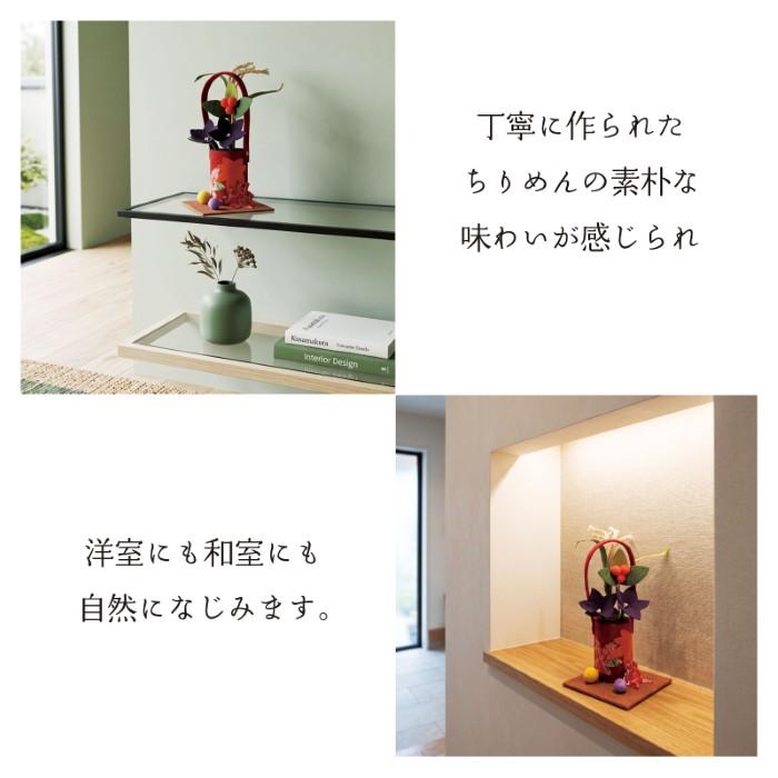 彩の調べ / ちりめん細工 秋飾り 桔梗 すすき 紅葉 花入れ 置物 季節