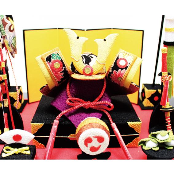 五月 人形 兜 兜飾り ちりめん / 勇将本陣飾り / コンパクト 初節句 こどもの日 人気 お祝い 贈り物 プレゼント_5